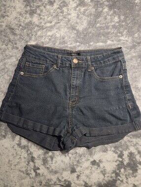 Forever 21 High Rise Cuffed Denim Shorts Size 29 Womens